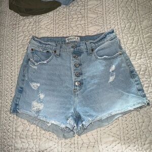 Abercrombie & Fitch Button-down Jean Shorts